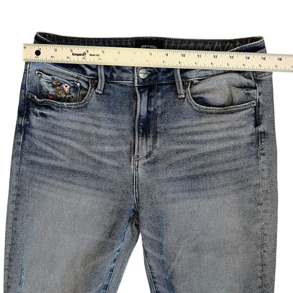 Driftwood x Free People Women’s Sz 28 Embroidered Gizelle Denim Jeans Stretch - Picture 10 of 14